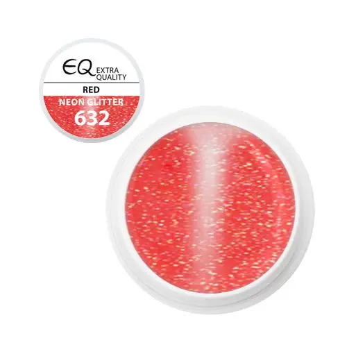 Extra Quality UV zselé - 632 Neon Glitter Red, 5g