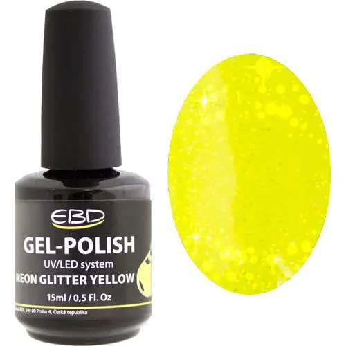 UV gél lakk – NEON GLITTER YELLOW 236, 15ml/gél lakk készítés