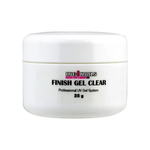 UV zselé Inginails - Finish Gel Clear, 25g/műköröm építő zselé