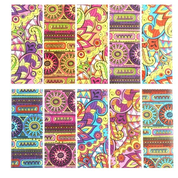 Dekoratív körömfólia - vegyes minták, 10db