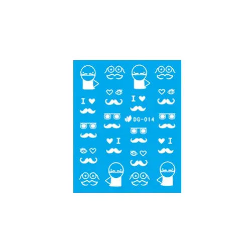 Foszforeszkálós vizes matrica - bajúsz - 014