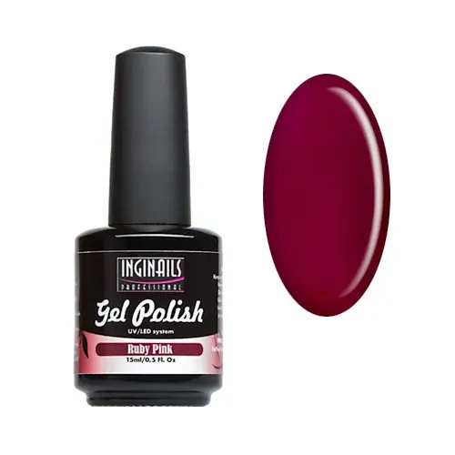 UV gél lakk Inginails Professional 15ml - Ruby Pink/gél lakk készítés