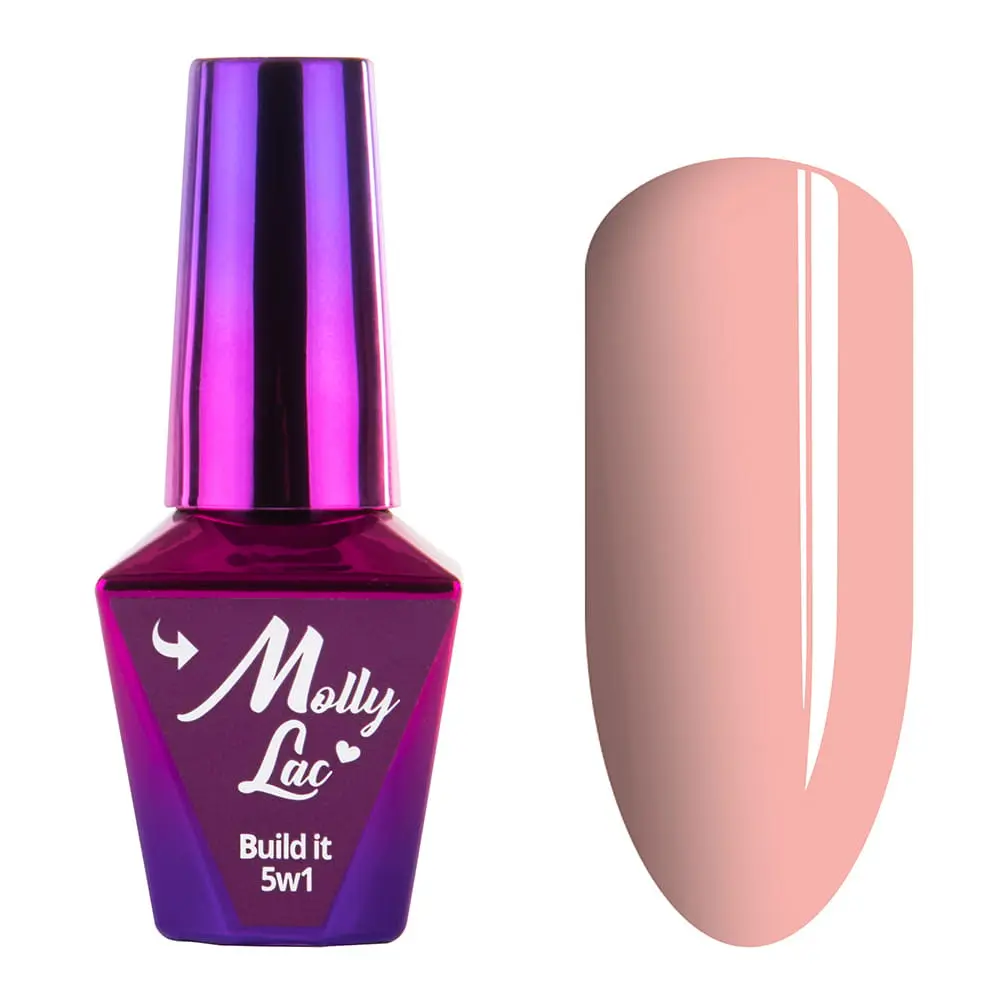 UV/LED gél lakk Molly Lac 5 az 1-ben - Peach, 10ml