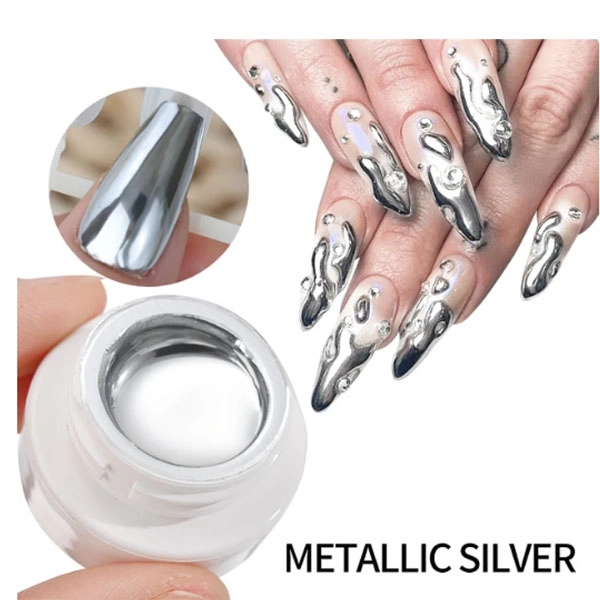 Metallic Gel - Mirror effect,  Silver, 5ml