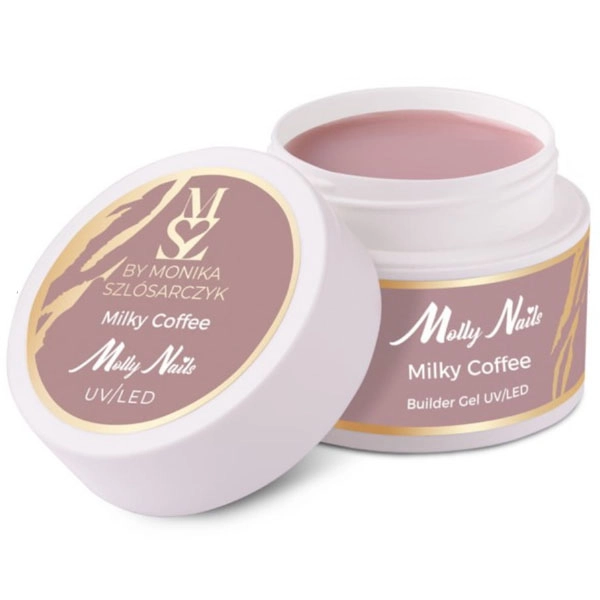 Műköröm építő zselé Salon Gel Milky Coffee Molly Nails HEMA/Di-HEMA Free TPO Free 50g