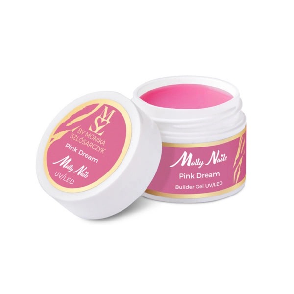 Műköröm építő zselé Molly Nails Milky Dreams Gel Pink Dream, 15g