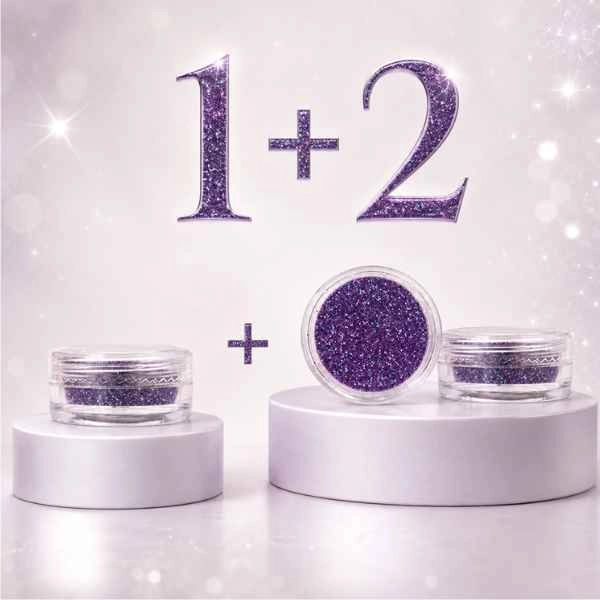 Glitteres díszítőpor - lila - 1+2 INGYEN AKCIÓ