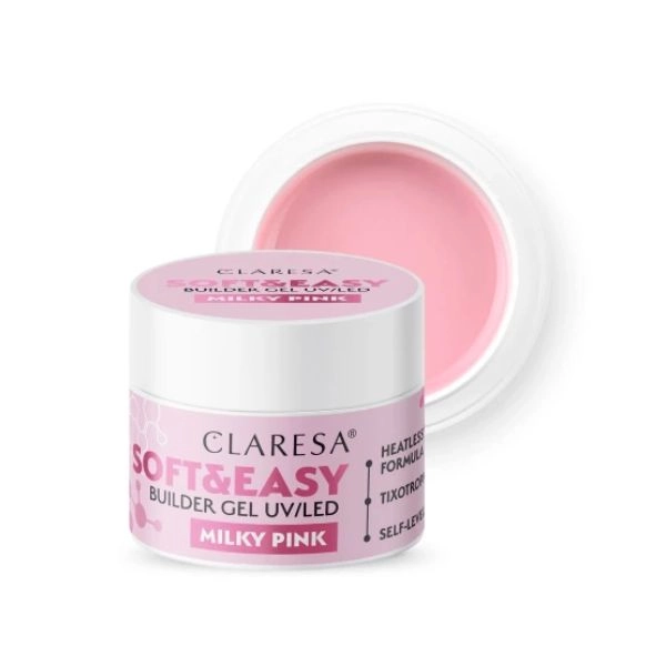 Claresa SOFT&EASY UV/LED builder gel - Milky Pink, 45g