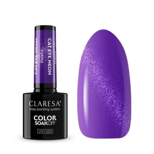 Claresa UV/LED Color Soak Off - Cat Eye Neon Purple, 5g