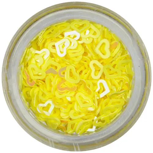 Körömdíszek - élénksárga szívecskék