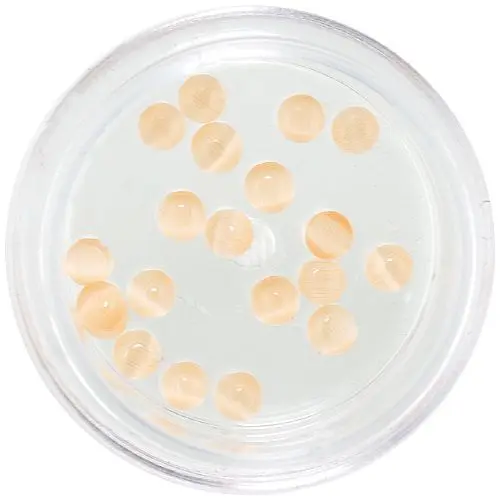 Gömbölyű kövecskék - világos narancssárga, 3mm/strasszkő