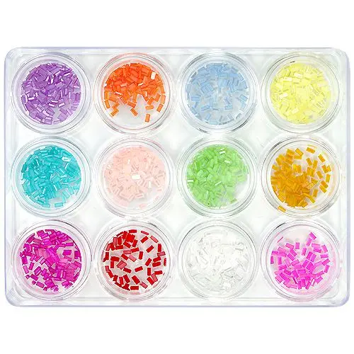 Téglalapok - körömdíszítő szett, 12db